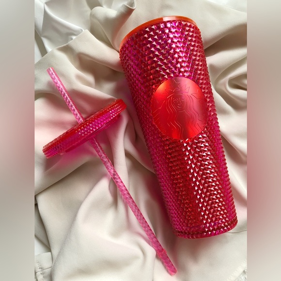 2019 Starbucks Venti Neon Hot Pink Studded Tumbler - Picture 4 of 5